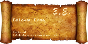 Belovay Emma névjegykártya